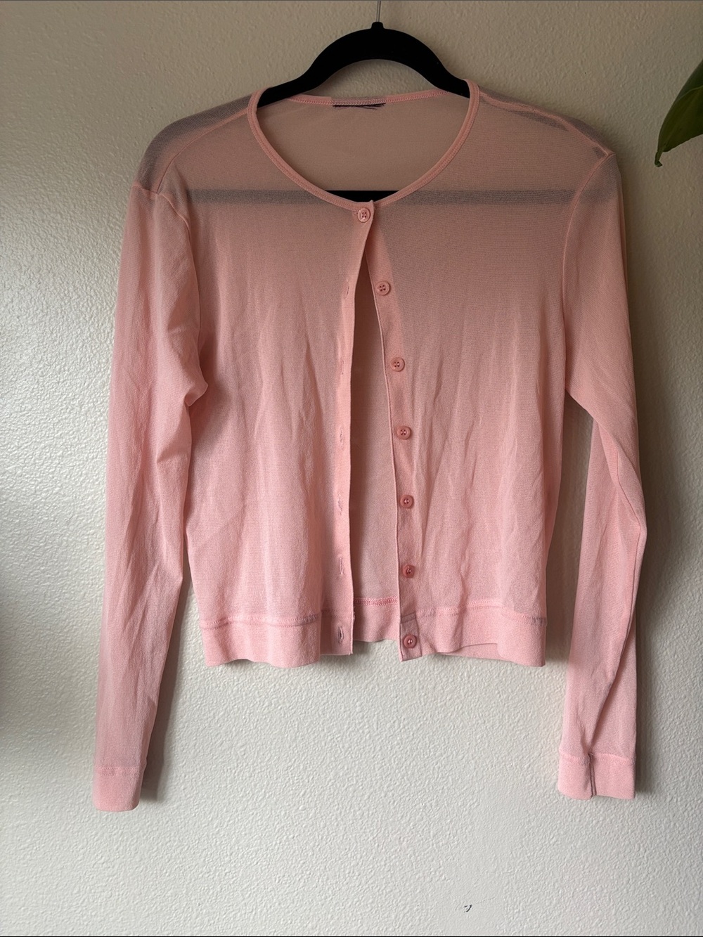 Light Pink Button-Up Cardigan